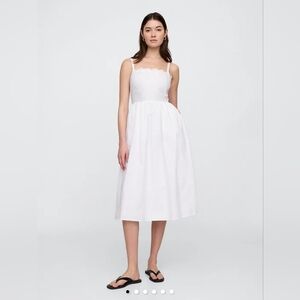 NWT Optic White Eyelet Midi Dress Size XS By Gap Factory